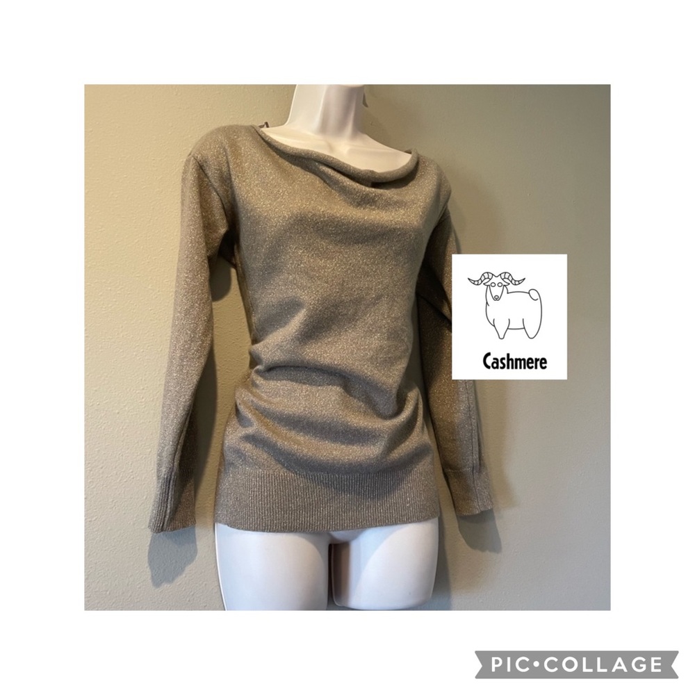 Saks Fifth Avenue RED Cashmere soft brown sweater, XS